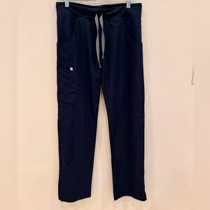 FIGS Livingston Scrub Pants Navy Small Tall S/T Medical Cargo Stretch